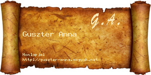 Guszter Anna névjegykártya